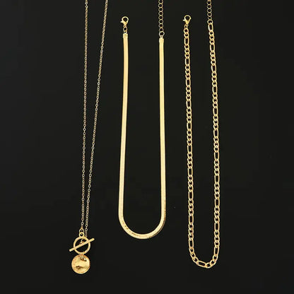 Savira Textured Coin Lagdelt Halskjede | Gull