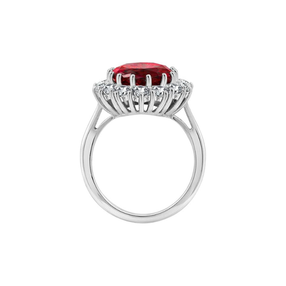 Scarlet Krone Rubin Ring | Hvitt Gull