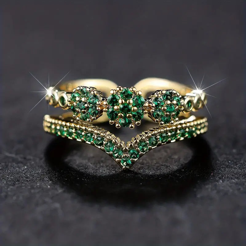 Gull Smaragd Cluster Ring