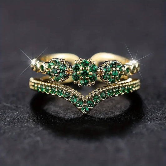 Gull Smaragd Cluster Ring