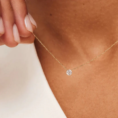 Cléa Moissanite Sten Halskjede | Gull