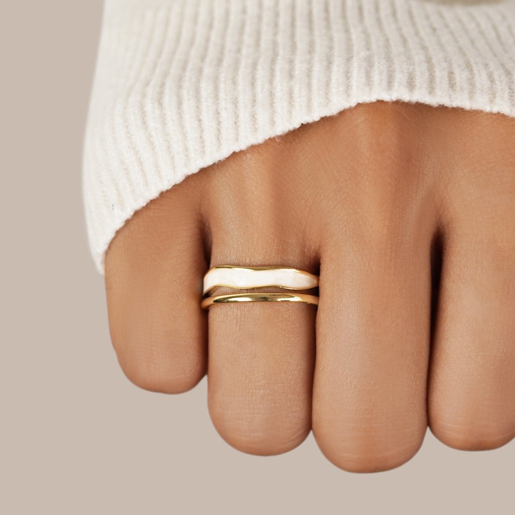Gull Skulpturell Wrap Ring