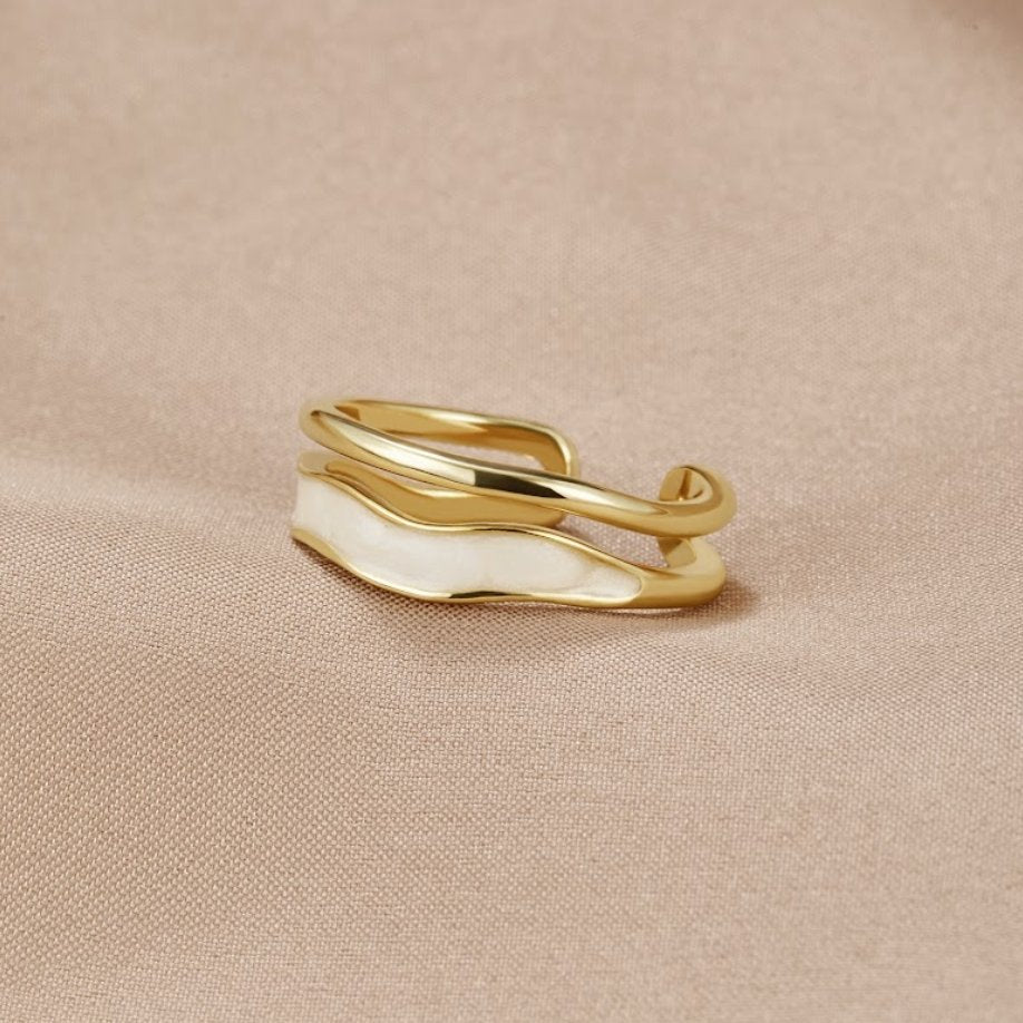 Gull Skulpturell Wrap Ring