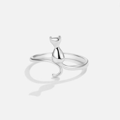 Sølv Katt Motif Ring
