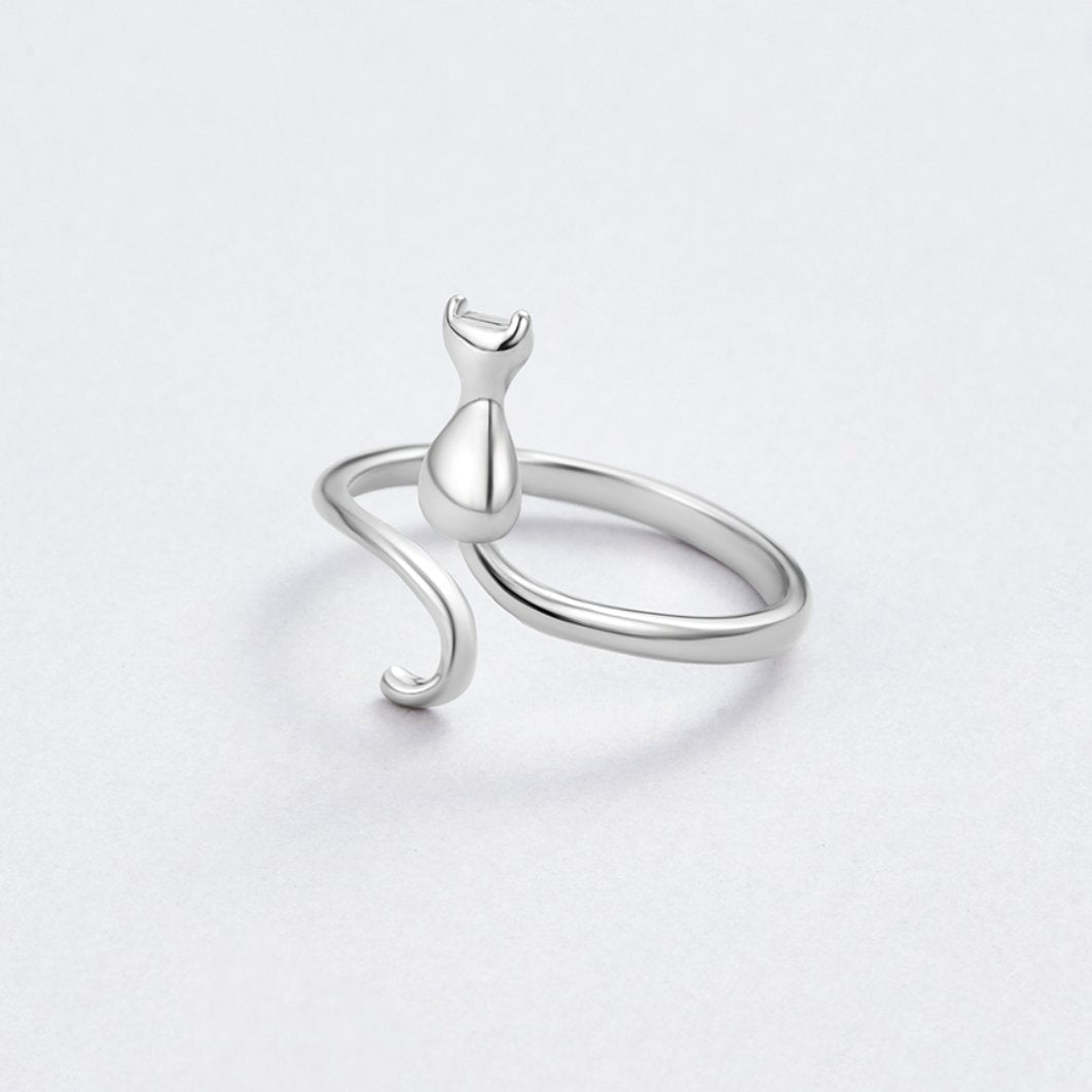 Sølv Katt Motif Ring