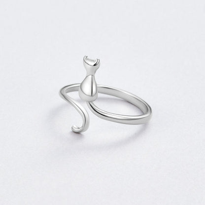 Sølv Katt Motif Ring