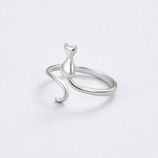 Sølv Katt Motif Ring