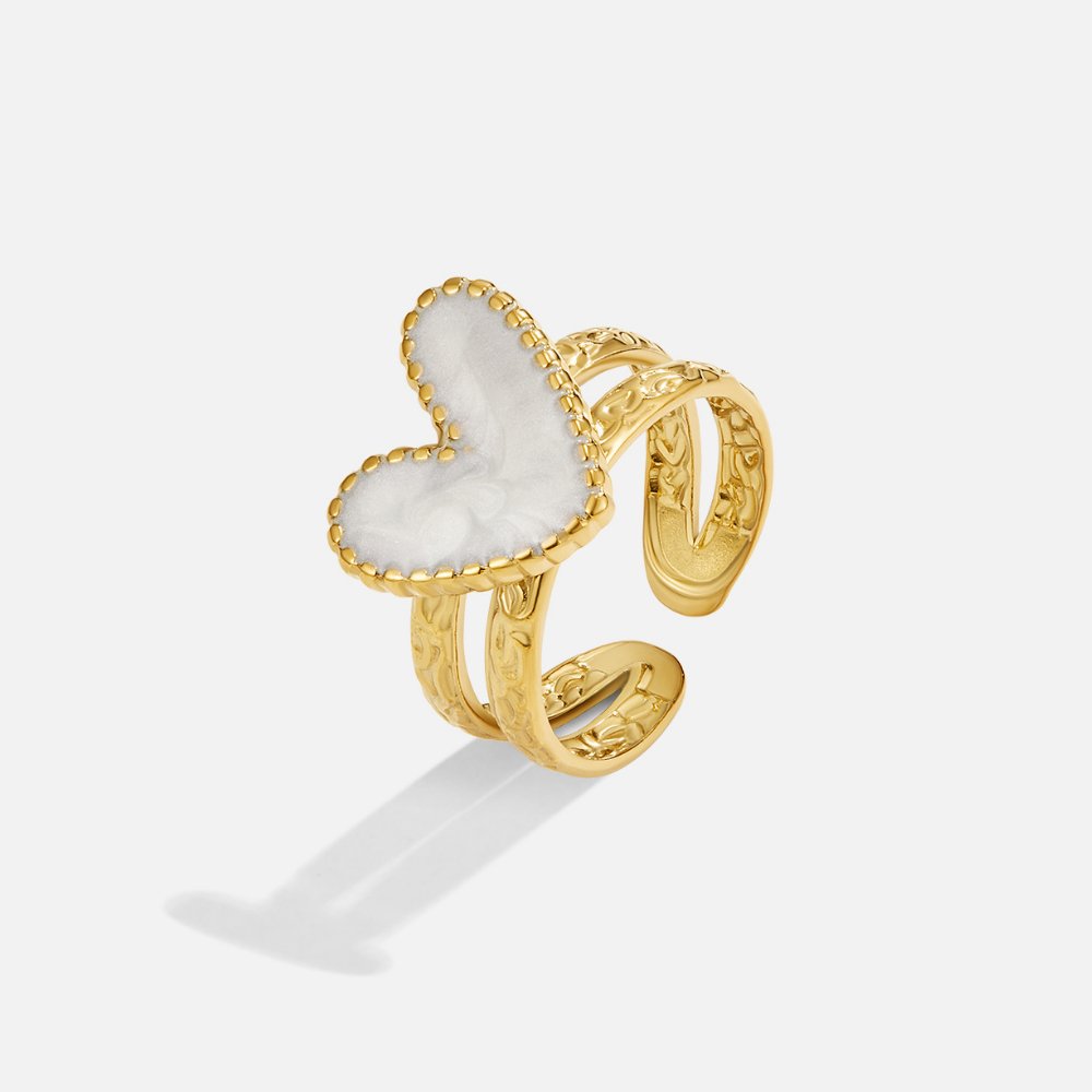 Gull Hjerte Motif Ring