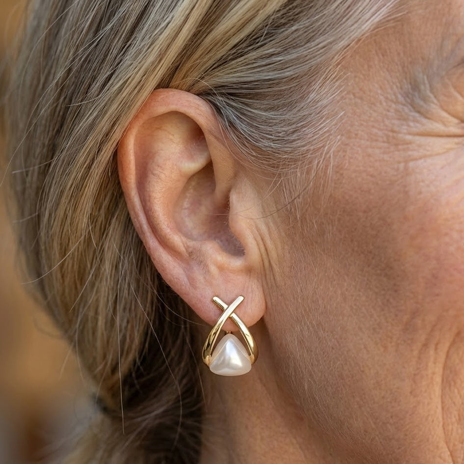 Elegant Vintage-Inspirert Perle Drop Øredobber